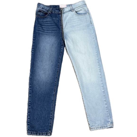 👖🌓 REVICE Yin Yang Jeans | Women’s 31 | High Waisted Two-Tone Tokyo Wash | RARE - Picture 1 of 7